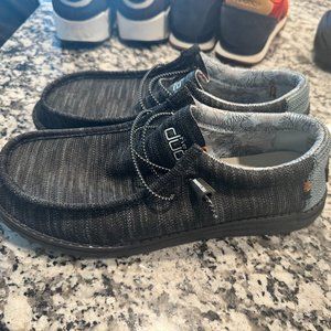 Hey Dudes, Black with floral inside pattern.